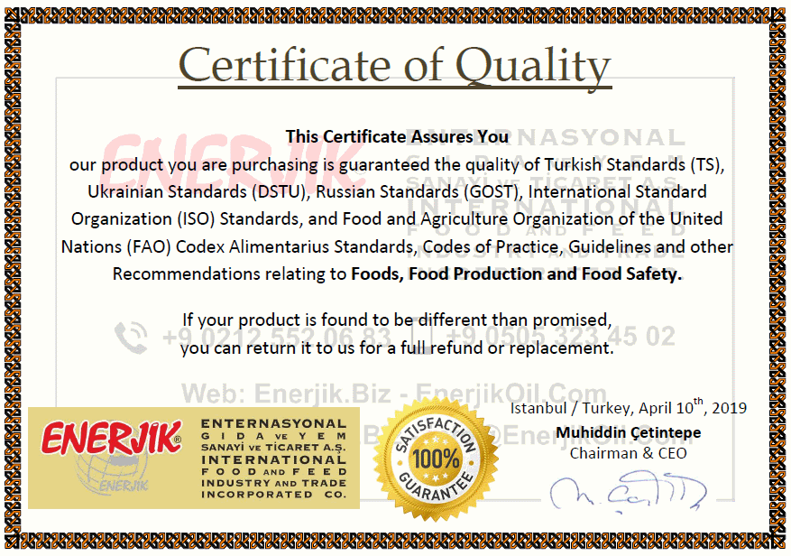Enerjiks' Certificate of Quality (ECOQ)